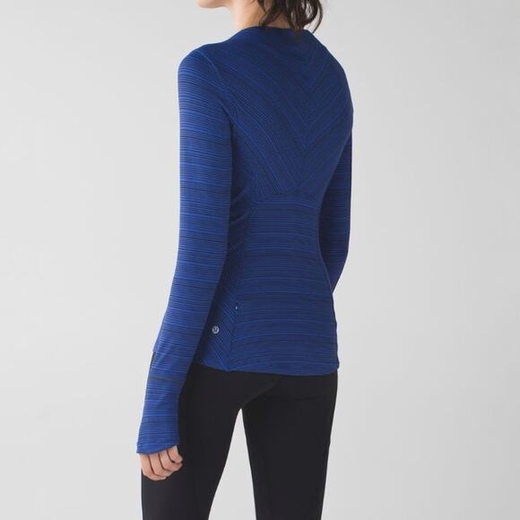 Lululemon Sapphire Blue Kanto Catch Me Long Sleeve Sz 4 - Picture 10 of 12